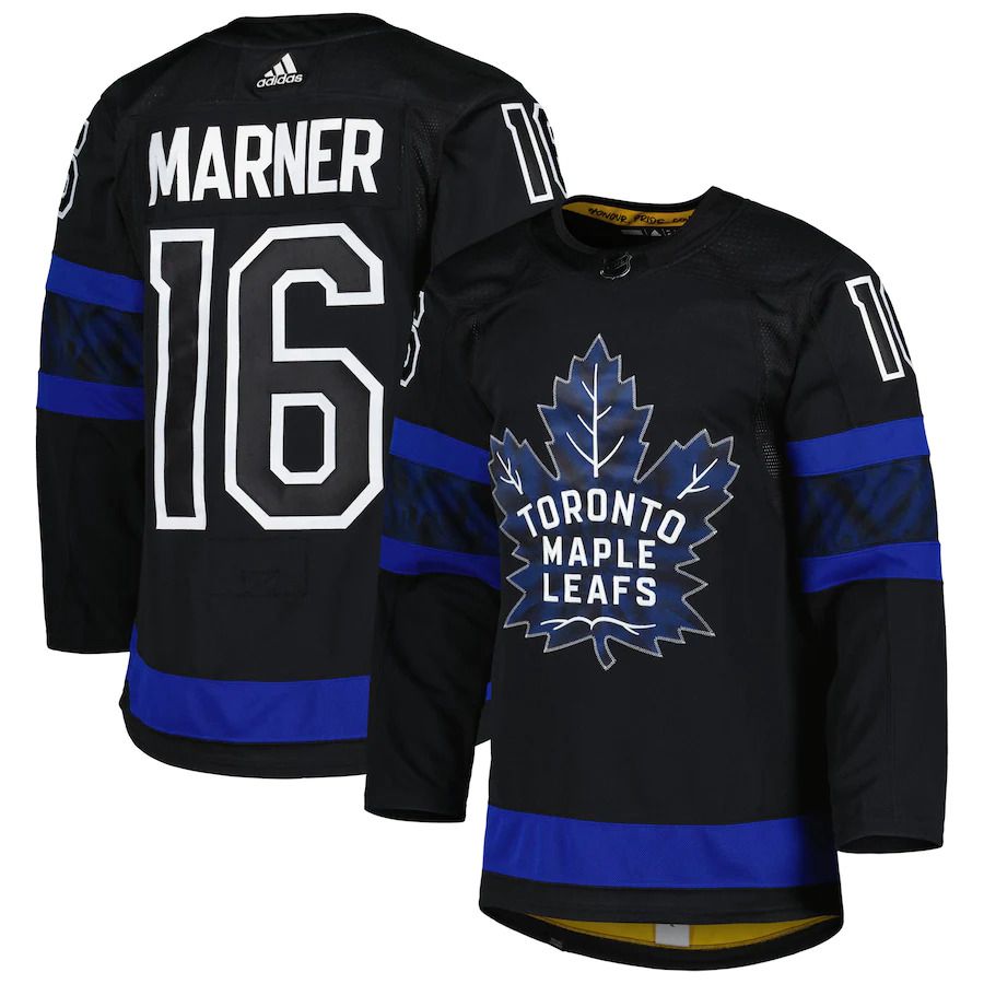 Men Toronto Maple Leafs 16 Mitchell Marner adidas Black Alternate Primegreen Authentic Pro Player NHL Jersey